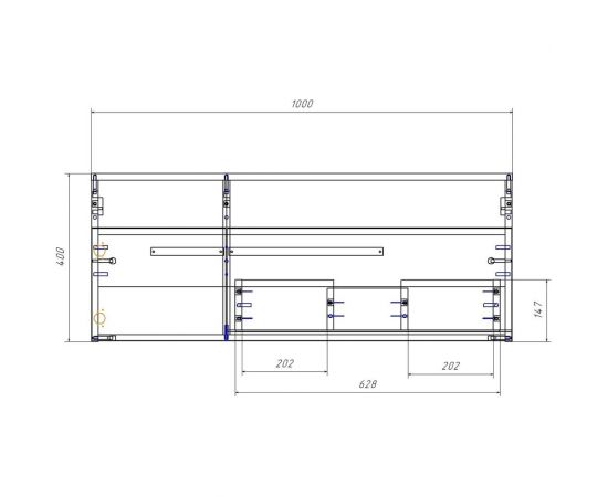 Тумба RUNO Вудлайн 100 подвесная под умывальник Moduo Square 50/Гамма 56 00-00001011 – изображение 7