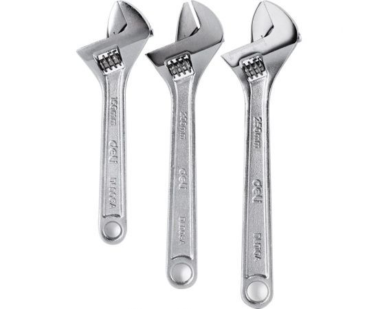 Набор разводных гаечных ключей DELI DL006A-3 150/200/250 мм, 3 шт 104449 – изображение 10