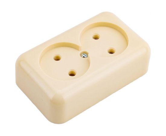 Розетка ООО Ливны-Электро РА 10-009 2-х местная, слоновая кость РАф 936 