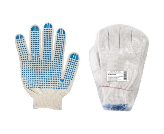 Трикотажные перчатки TDM Народная, х/б, с ПВХ-точка, 6 пар SQ1016-0101 