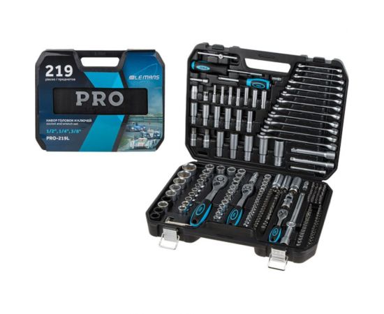 Набор инструментов STARTUL PRO Le Mans 1/4"", 3/8"", 1/2"" 6 граней, 219 предметов PRO-219L 