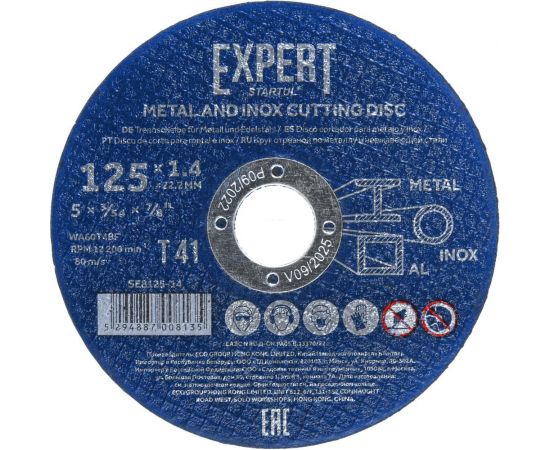 Круг отрезной Expert 125x1.4x22.2 мм для металла и нержавеющей стали STARTUL SE8125-14 