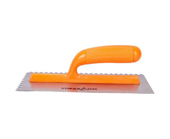 Зубчатая гладилка Управдом стальная, с пластиковой ручкой, 280x130 мм 4100001483 