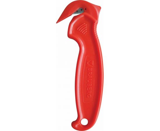 Складской безопасный нож для вскрытия упаковочных материалов BRAUBERG Logistic красный, блистер 236969 – изображение 2