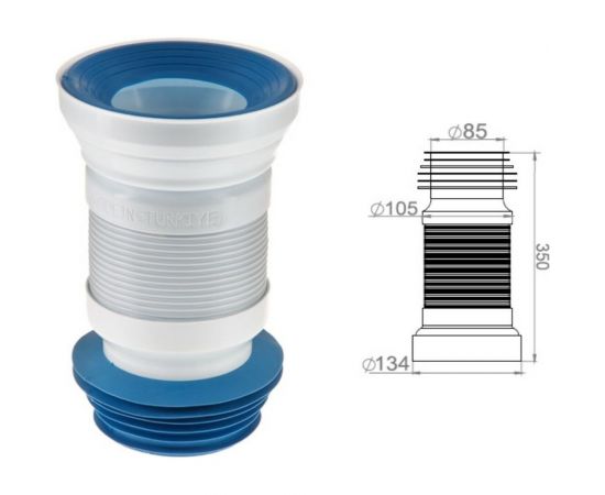 Гофра для унитаза AV Engineering 350 мм AVE129350 – изображение 2