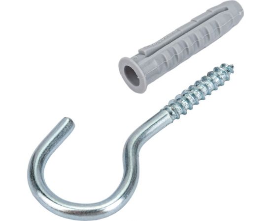 Шуруп-полукольцо Невский Крепеж 4x30 + дюбель 4-распорный, нейлон, 6x30 6 шт. 818729 – изображение 2