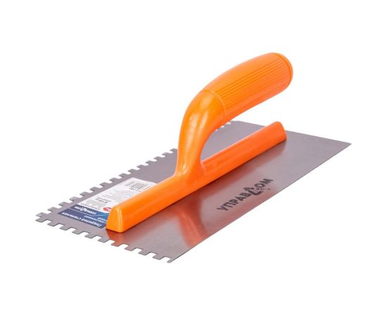 Зубчатая гладилка Управдом стальная, с пластиковой ручкой, 280x130 мм 4100001483 – изображение 2