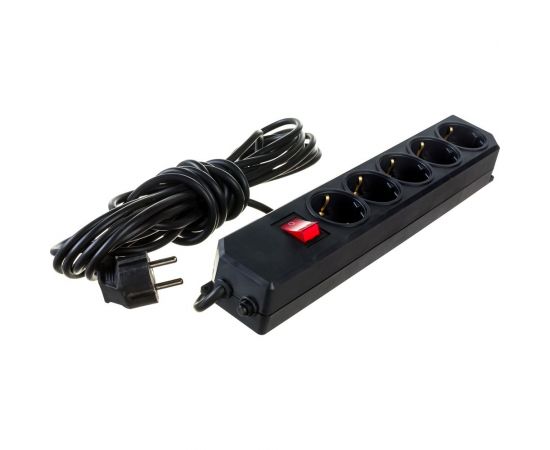 Сетевой фильтр Gigant с заземлением ПВС 3x0,75 3500Вт 5 гнезда 7м 80098 – изображение 3