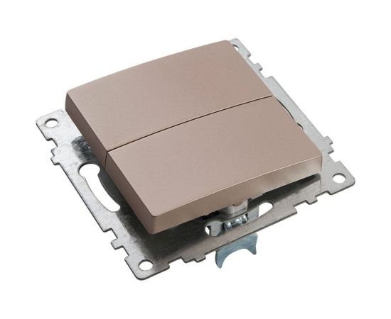 2-клавишный выключатель STEKKER (механизм), GLS10-7104-02, 250V, 10А, серия Катрин, шампань 39592 – изображение 3