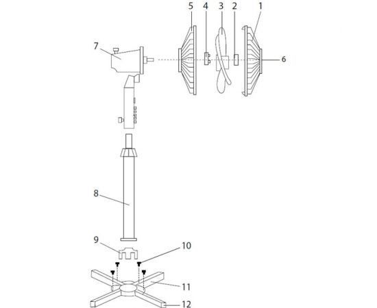 Напольный вентилятор Centek Gray, 40 Вт, LED, 43 см, 1.25 м, лучевая решетка 2 шт в упаковке CT-5004 GRAY – изображение 3