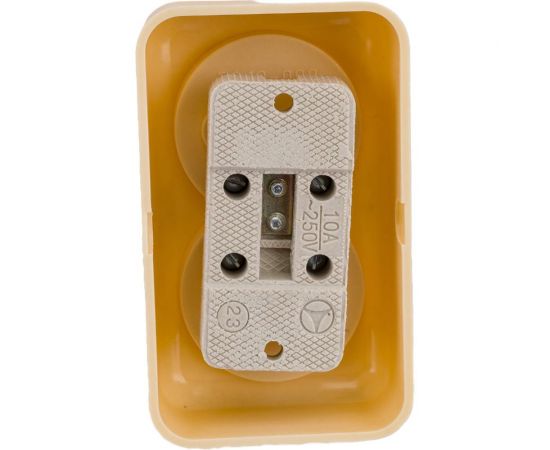Розетка ООО Ливны-Электро РА 10-009 2-х местная, слоновая кость РАф 936 – изображение 4