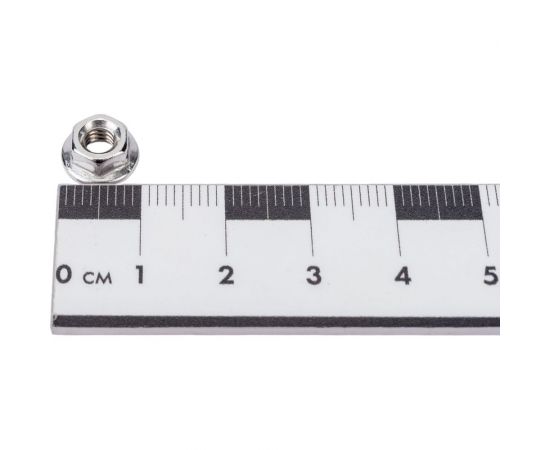 Шестигранная гайка с фланцем и насечками DINFIX DIN 6923, нерж. А2, М4, 10 шт. 00-00002658 – изображение 4