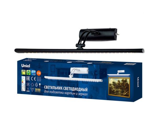 Светодиодный светильник Uniel для подсветки картин и зеркал ULT-F34-7W/4000K IP20 BLACK UL-00006903 – изображение 5
