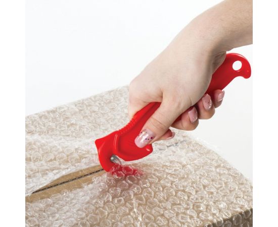 Складской безопасный нож для вскрытия упаковочных материалов BRAUBERG Logistic красный, блистер 236969 – изображение 5