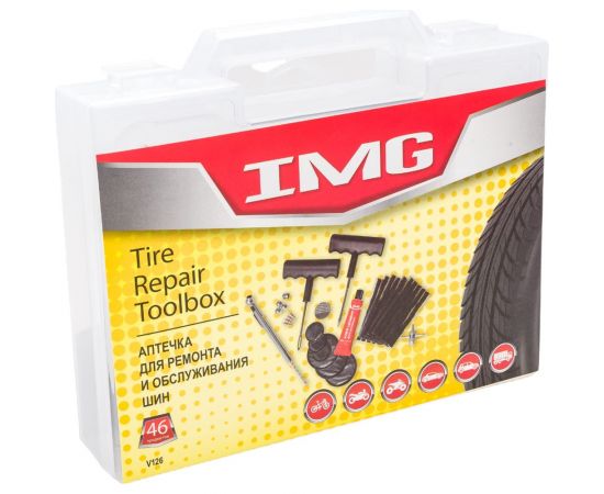 Аптечка для ремонта бескамерных шин в кейсе IMG V126 