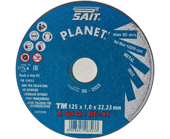 Диск отрезной TM-A60Q PL 125x1х22.23 мм Sait 06303 