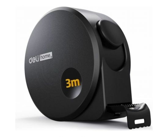 Рулетка DELI Home Series Black HT8316 3 м, 16 мм, эксклюзивный дизайн, корпус высококачественный Софт-тач пластик 104618 