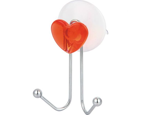 Двойной крючок Рыжий кот на присоске W2790-1 Сердце 004720 