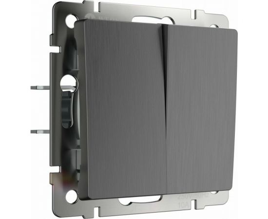 Двухклавишный выключатель WERKEL проходной графит рифленый W1122004 a050760 