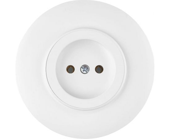 Розетка Bylectrica 1-местная, скрытая установка, без заземляющего контакта, диаметр 92 мм, серия ПРОВАНС круг, белый РС16-0401 