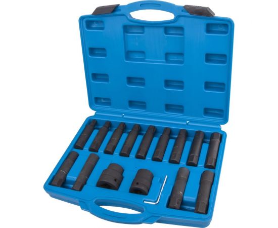 Набор головок-вставок ударных (16 предметов; TORX,HEX,E-тип; 3/4DR, 1DR) AV Steel AV-740016 