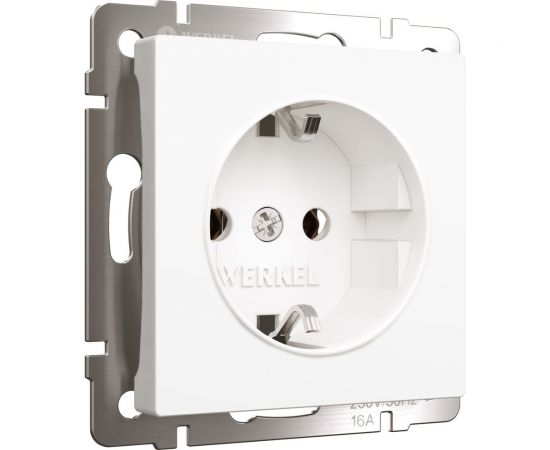Розетка WERKEL W1171061 с заземлением белый матовый a059265 