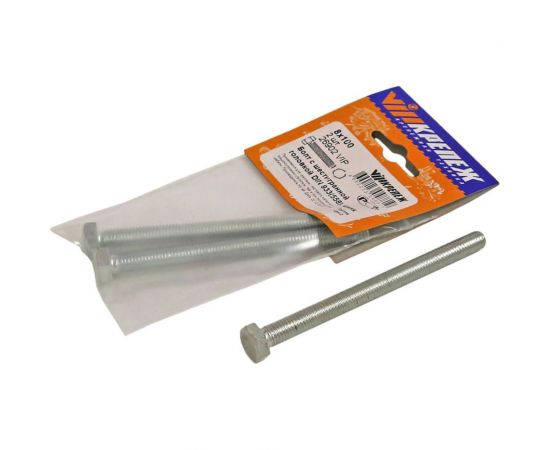 Болт с ш/г VIPкрепеж DIN 933 (558) полная резьба 8х100 2шт 26902 VIP 