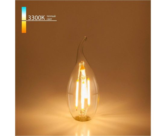 Светодиодная лампа Elektrostandard свеча на ветру, 9W 3300K E14 CW35 прозрачная BLE1428 a050138 