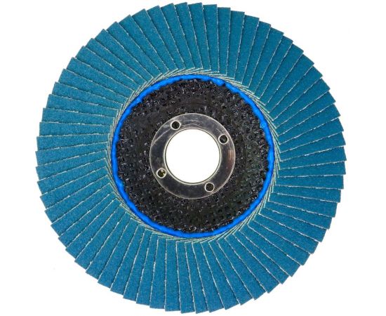 Круг лепестковый торцевой Planet-Mars Z конический 125x22.23 мм, Р120, цирконий Sait 41608 – изображение 2