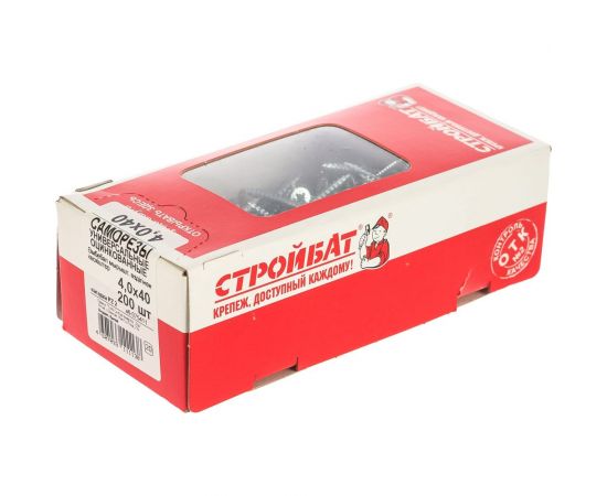 Универсальные оцинкованные саморезы Стройбат 4х40 мм 200 шт.2641029/075411 – изображение 2