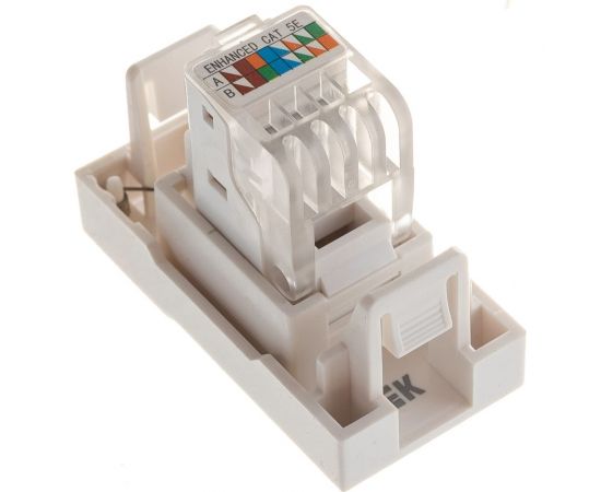 Информационная розетка IEK RJ-45, UTP, категория 5e, 1 модуль CKK-40D-RI1-K01 – изображение 3