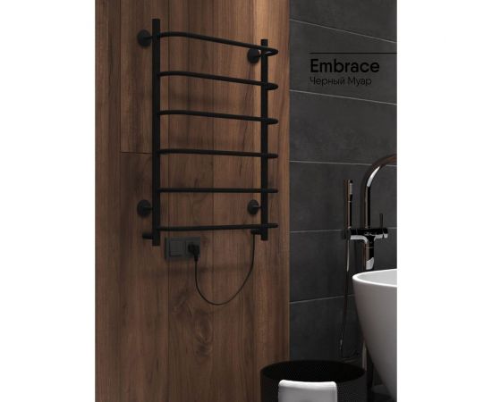 Полотенцесушитель INDIGO Embrace без полки (electro) 80/50 скрытый монтаж, универсальное подключение R/L LCEE80-50BRR – изображение 3