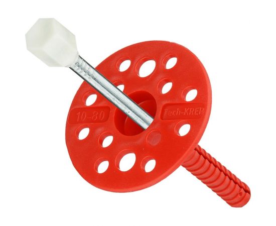 Дюбель для теплоизоляции с металлическим гвоздём с термоголовкой 10х80, 50шт - пакет Tech-Krep 124471 – изображение 3