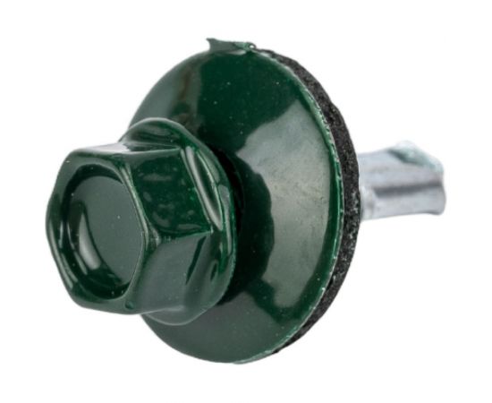 Кровельные саморезы с буром Стройбат 5,5x19 темно зеленый 250 шт 270010 – изображение 3