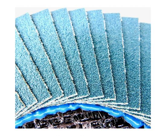 Круг лепестковый торцевой Planet-Mars Z конический 125x22.23 мм, Р120, цирконий Sait 41608 – изображение 3