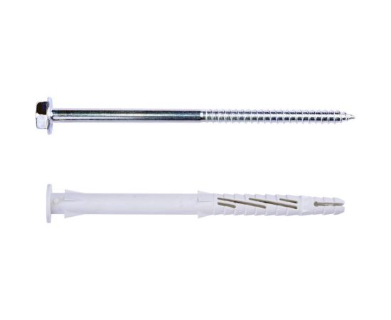 Фасадный дюбель с шурупом Tecfi шлиц TORX, прессшайба 10x140 25 шт 147651 – изображение 4