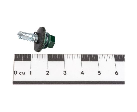 Кровельные саморезы с буром Стройбат 5,5x19 темно зеленый 250 шт 270010 – изображение 4