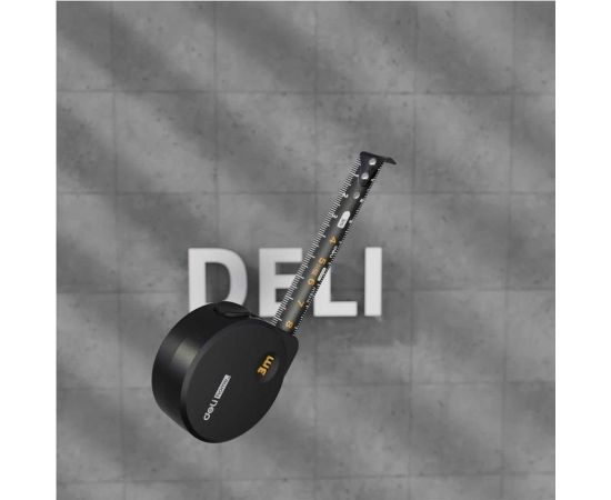 Рулетка DELI Home Series Black HT8316 3 м, 16 мм, эксклюзивный дизайн, корпус высококачественный Софт-тач пластик 104618 – изображение 4