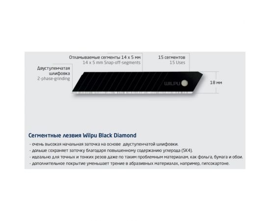 Лезвия сменные для ножа WCRB001 Black Diamont 10 шт WILPU 5090400001 – изображение 5