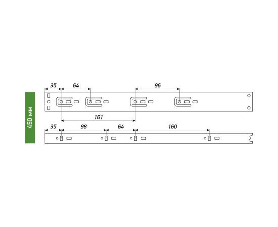 Направляющие push-open Laurus 450 мм комплект 09419 – изображение 5