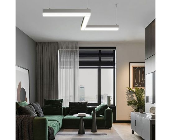 Светодиодный линейный светильник FERON AL4020 IP20 18W 4000К, рассеиватель матовый в алюминиевом корпусе, белый 590x70x55мм 48214 – изображение 5