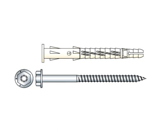 Фасадный дюбель с шурупом Tecfi шлиц TORX, прессшайба 10x140 25 шт 147651 – изображение 9