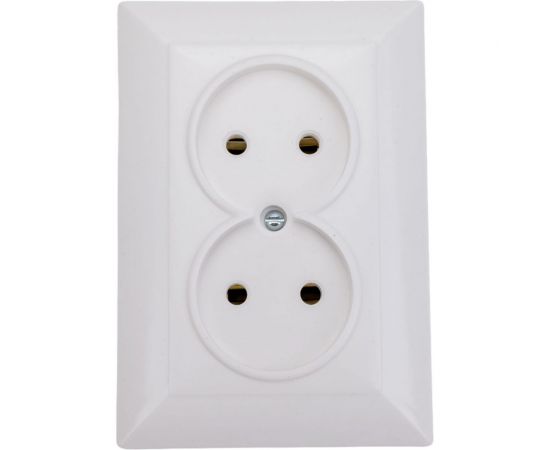 Розетка ООО Ливны-Электро РА 10-010 2-х местная, белая РСф 133 