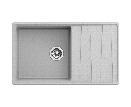 Мойка GRANFEST мрамор LEVEL чаша+крыло, 860х500 мм., серый GF-LV-860L 