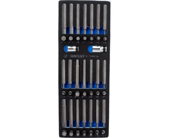 Набор вставок бит 10 мм TORX, SPLINE, HEX, ложемент, 44 предмета KING TONY 9-1044CQV 