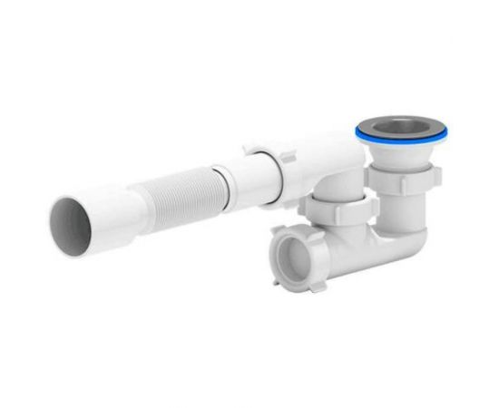 Сифон для поддона АНИ Пласт регулируемый, 1 1/2x40, гофра, 40х50, нержавеющая сетка E215 025-0278 