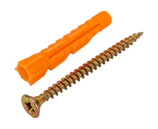 Саморез Невский Крепеж ШУж 4,0x50, пот. гол., + дюбель унив. 6x37, 16 шт. 812939 