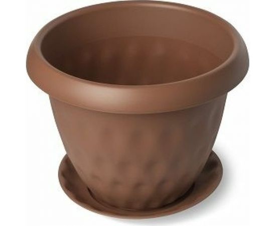Горшок для растений с поддоном Martika Розетта 4.9 л, диам. 245 мм, терракотовый С128ТЕР 