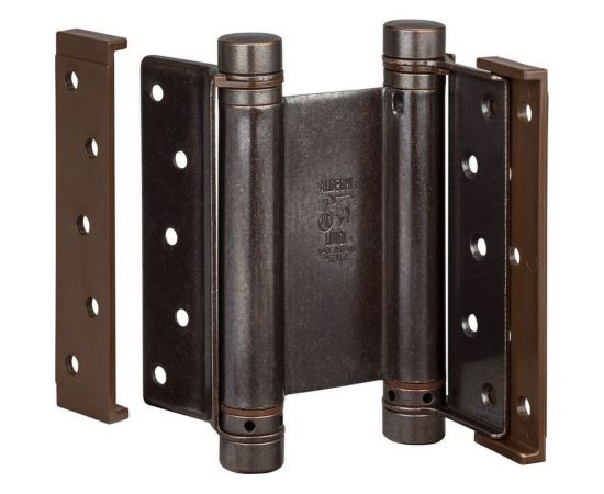 Барная пружинная петля двойного действия ALDEGHI LUIGI SPA 148х50х42 мм, цвет: бронза, к-т: 2 шт + ключ с декоративными шурупами 101AB150B 