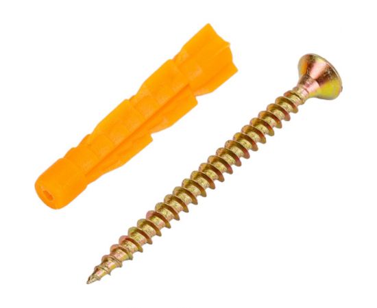 Саморез Невский Крепеж ШУж 4,0x50, пот. гол., + дюбель унив. 6x37, 16 шт. 812939 – изображение 2